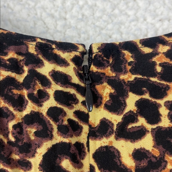 NWT Jessica Simpson Womens Leopard Print V Neck Half Sleeve Belted Dress Size 3X - Picture 9 of 13